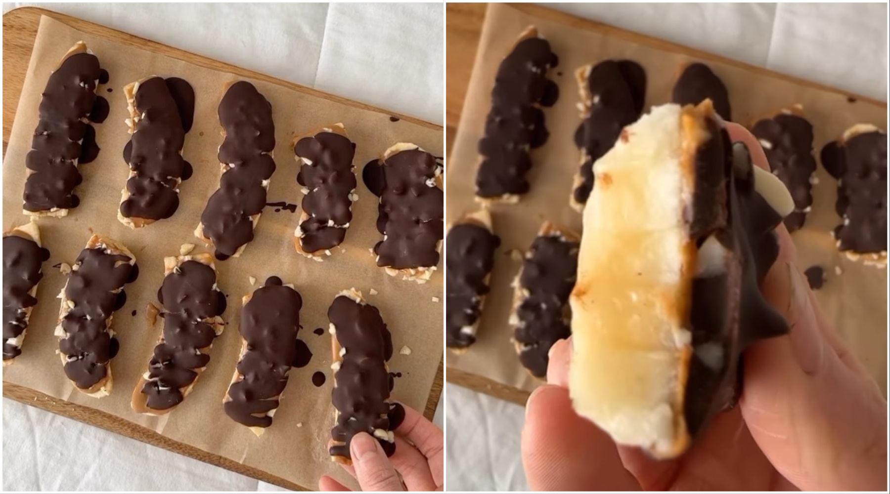 Snack time: Banane prekrivene kikiriki puterom i čokoladom