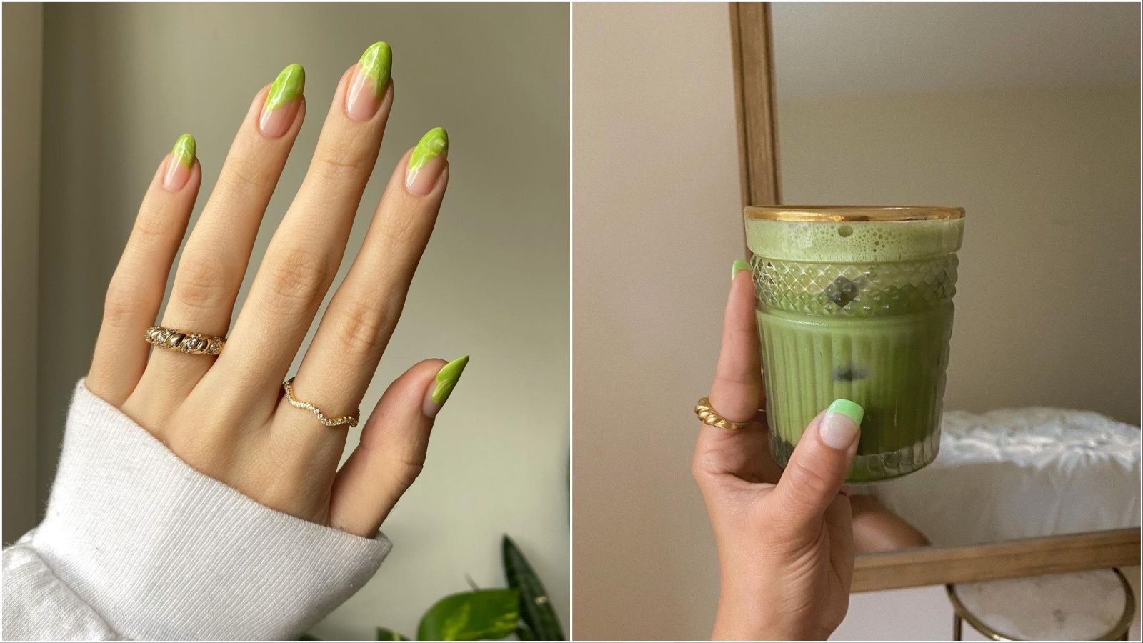 Nail art inspiracija: Matcha latte nokti