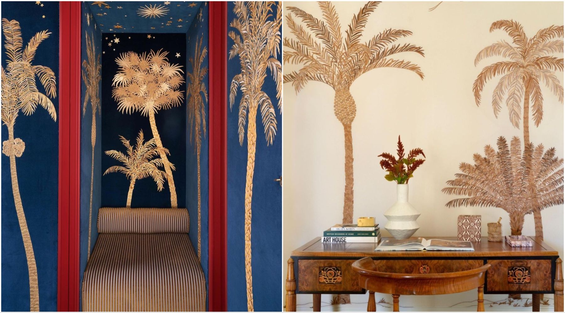 Novembarski object of desire: De Gournay Deco Palms tapeta