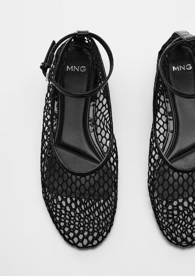 mango mrežaste baletanke mesh flats 2024