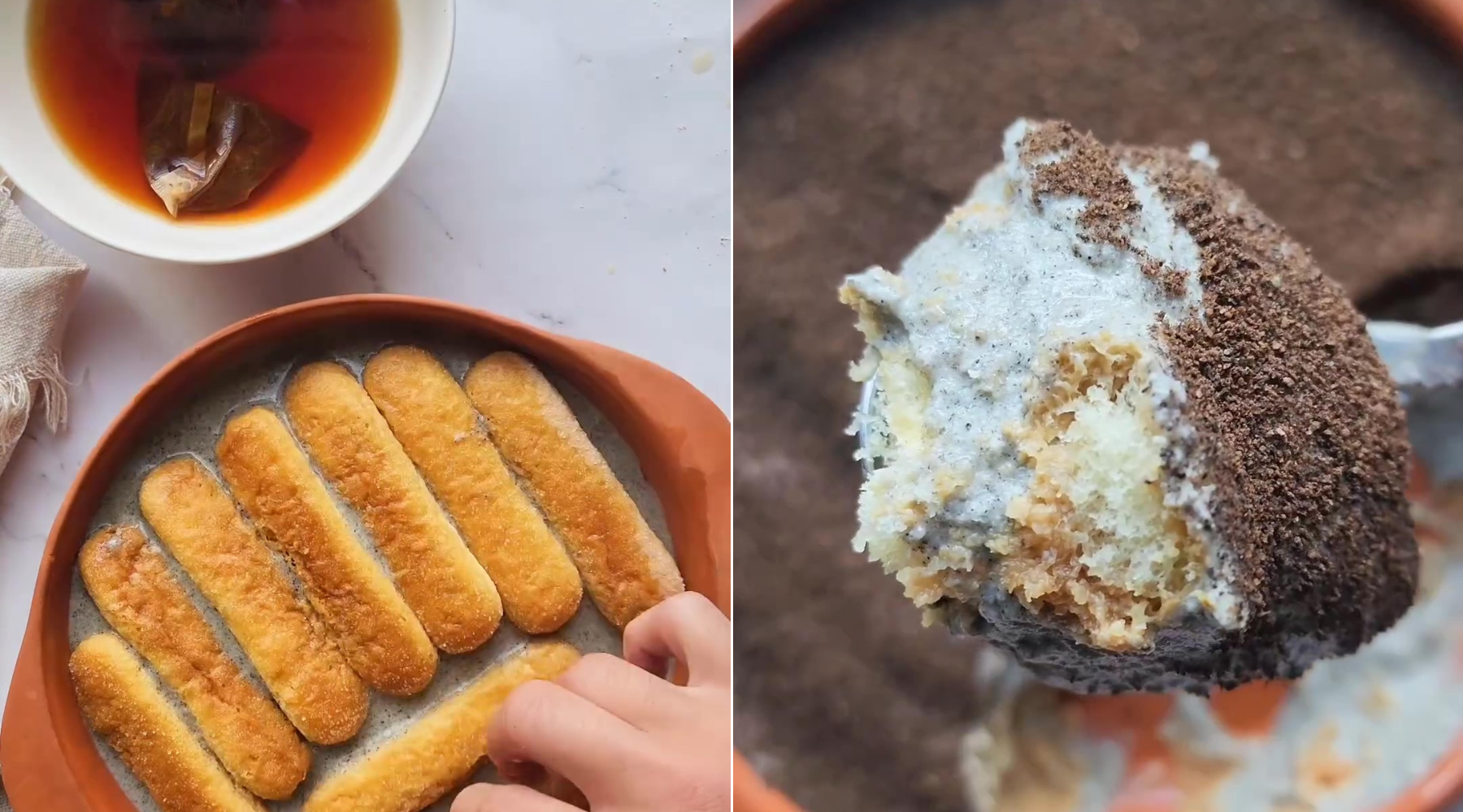 Tiramisu je tradicionalni italijanski kolač sa ukusom kafe – a ovaj put ga pravimo sa crnim susamom i čajem