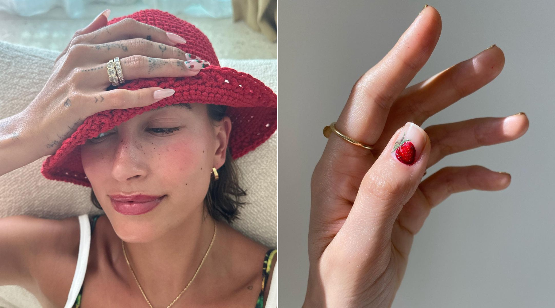 Strawberry nails – inspiraciju za letnji manikir pronašli smo (naravno) kod Hailey Bieber