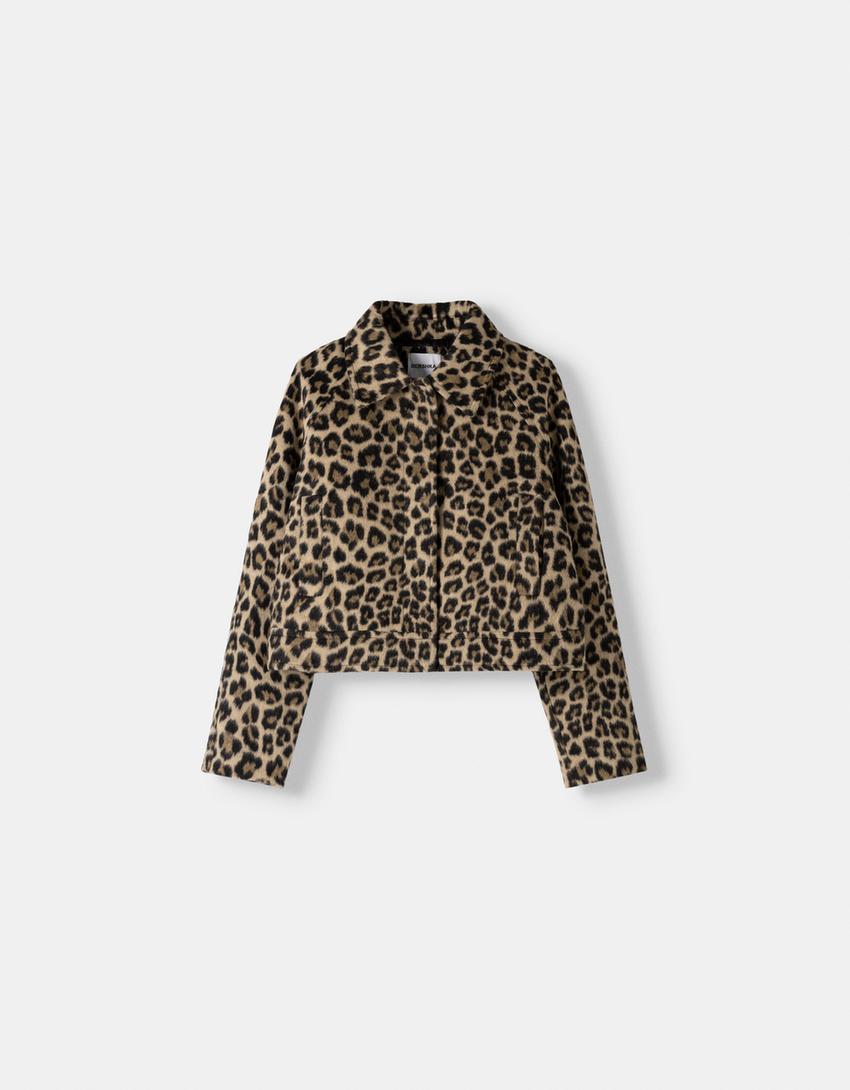 bershka leopard print jakna