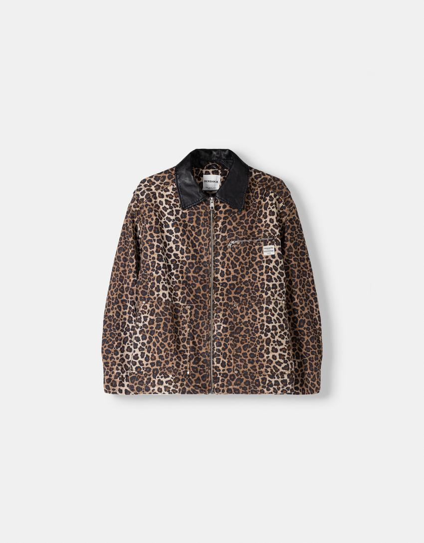 leopard print jakna bershka