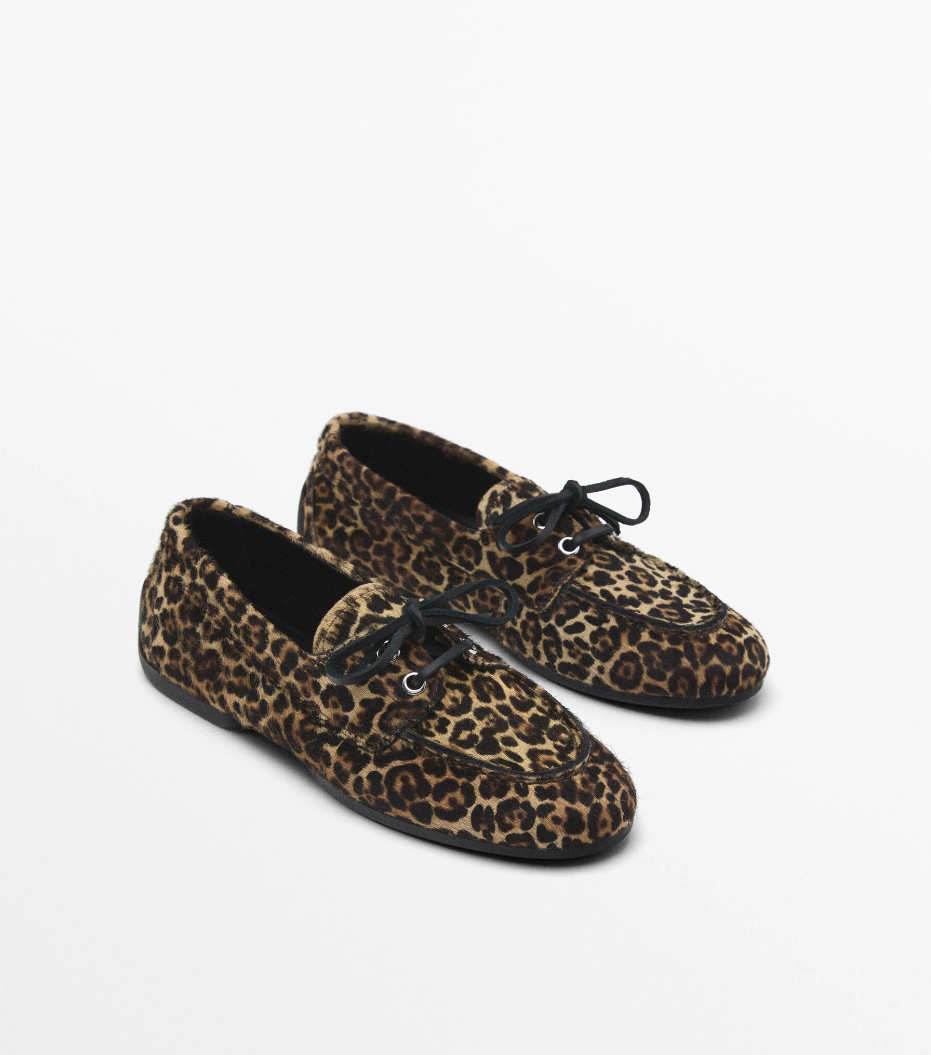 massimo dutti mokasine animal print