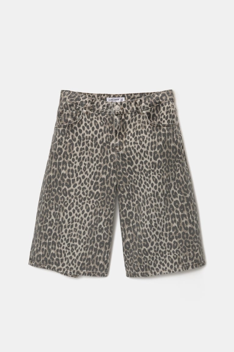 bermude leopard print pull and bear