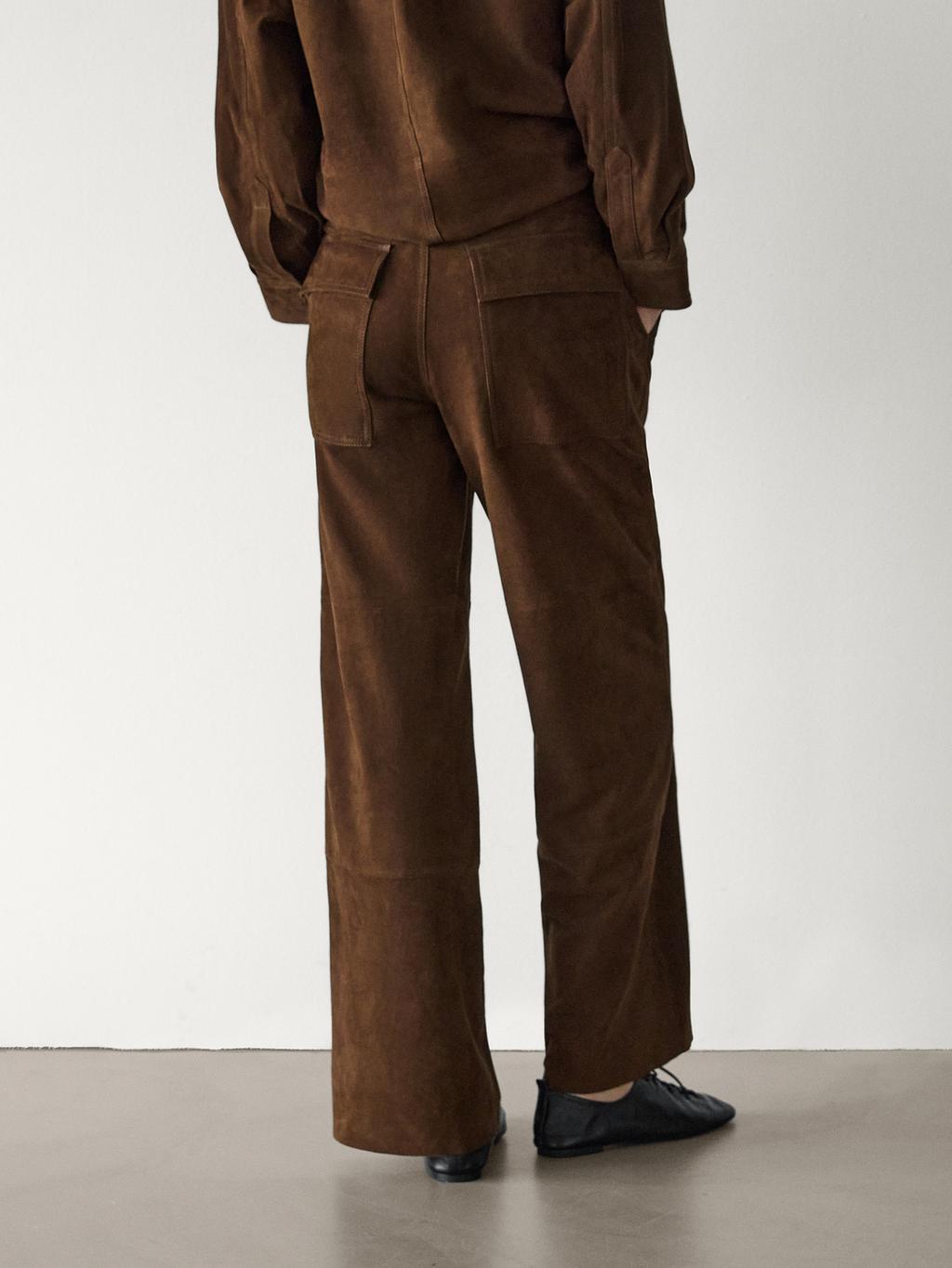 pantalone od brusene koze massimo dutti