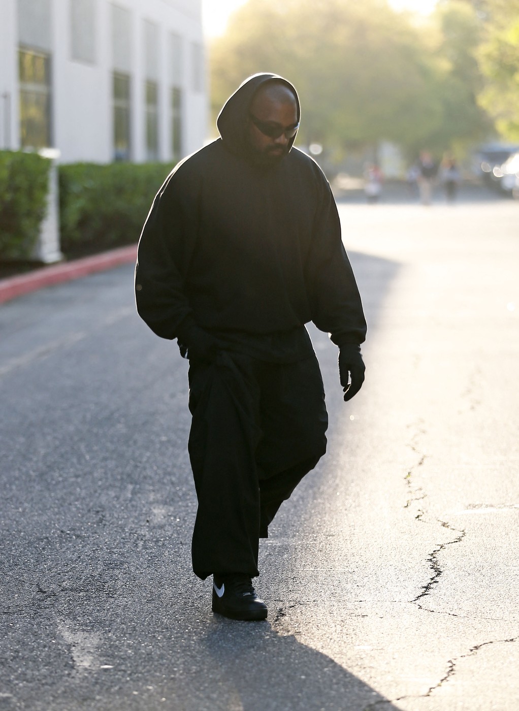 Kanye West is seen arriving at his son Saint's Basketball game